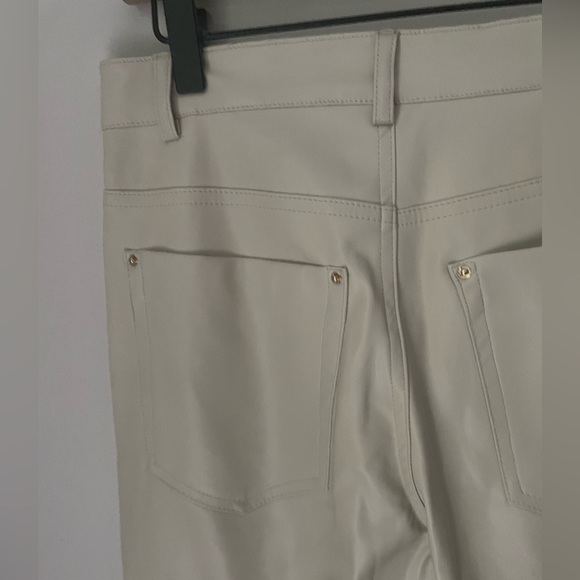 Zara Cream Pleather Wide Leg High Rise Pants Size 4 - Picture 10 of 11